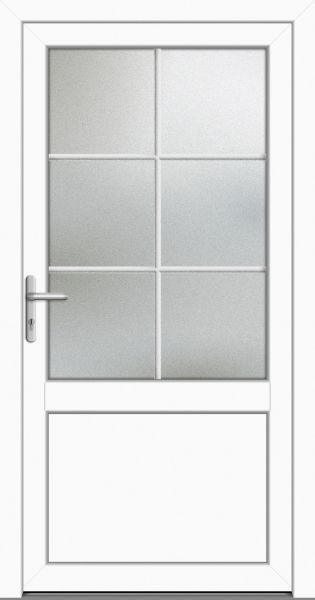 Kunststoff Nebeneingangstür "CELINE-J" 60 mm 6 Sprossenfelder