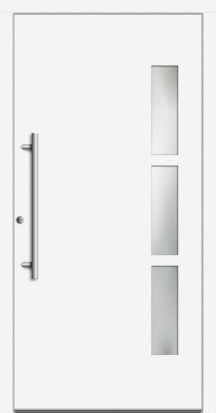 Außenansicht Kunststoff-Aluminium Haustür innen öffnend DIN links Weiß