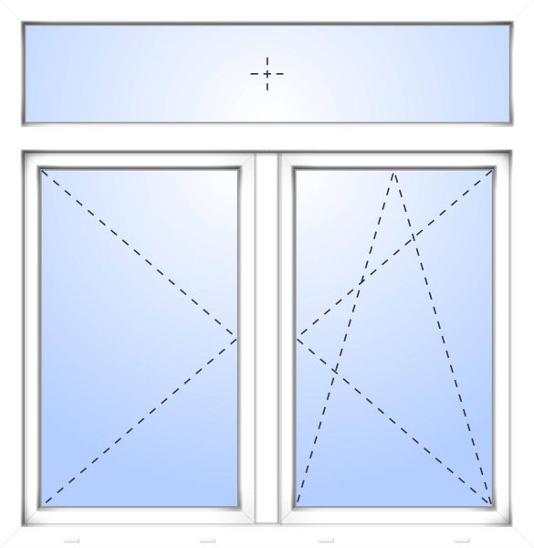 Außenansicht Doppelfenster mit Oberlicht Stulp Dr-Dr-Ki Weiß 