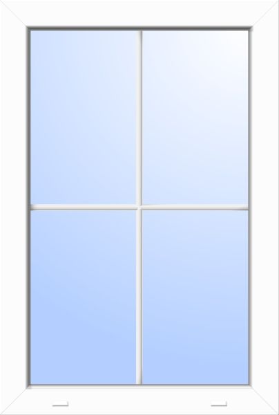 Kunststoff Fenster "FRANZ-Q" 71 mm 2-fach Verglasung fest verglast 4 Sprossenfelder