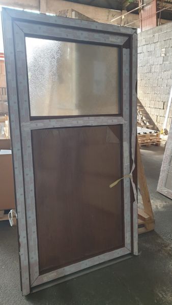 Kunststoff Nebeneingangstür "ANTONIA-Q" 71 mm (B-Ware, Kratzer, 107x202cm, GoldenOak)